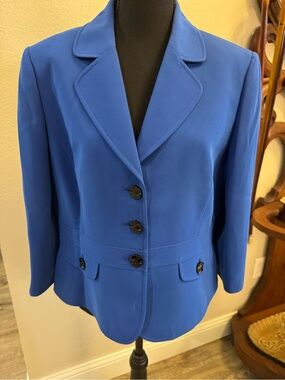 Tahari Royal Blue and Black Women's Skirt Suit 14P